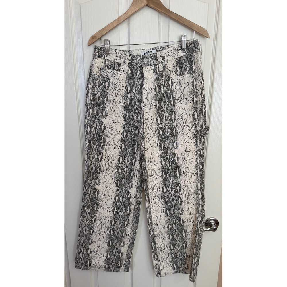 RSQ Women's Snake Print Jeans Size 25  Straight Leg Y2K Denim Oversized NWOT